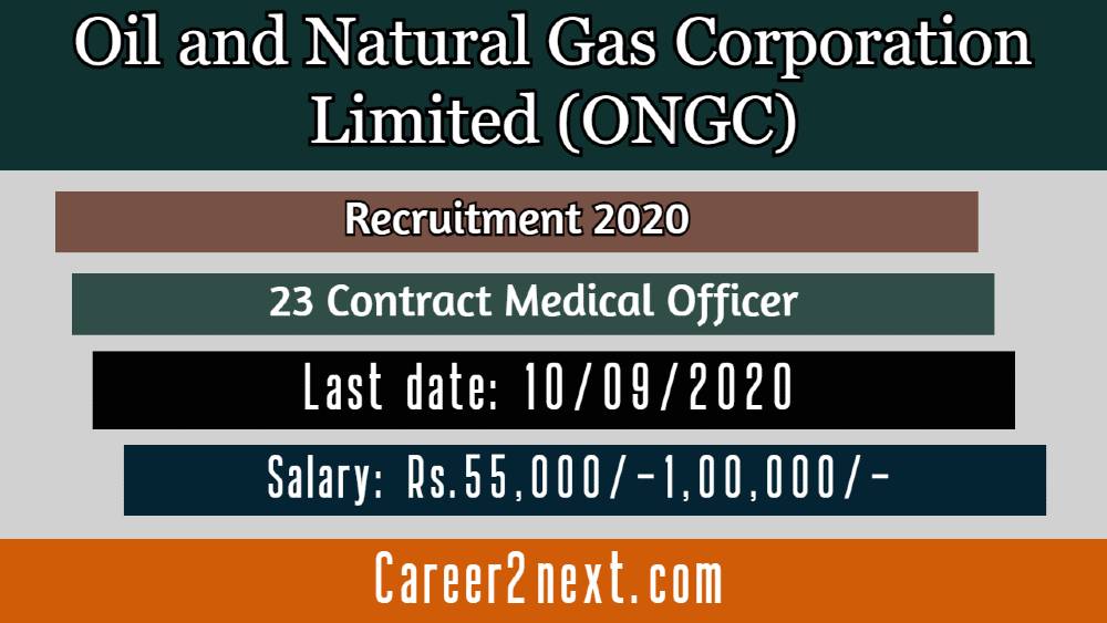 ONGC 欲望号列车 2020 for 23 Contract Medical Officer