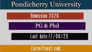 Pondicherry University Admission 2020|Last date Extended
