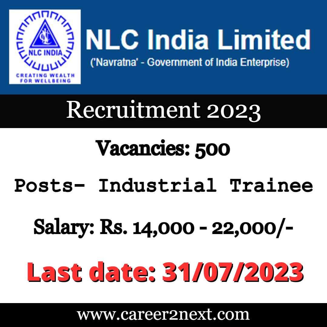 NLC Trainee diyise 2023 - Last Date Extended