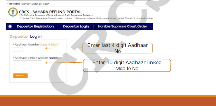 CRCS Refund Portal Apply online Process
